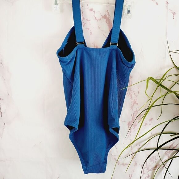 Kona Sol teal blue with gold hardware swimsuit - Picture 4 of 7